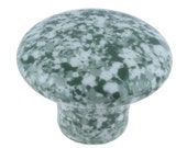 Set Of 2, Speckled, Ceramic, Cabinet Knob, Drawer Pull green, white, Enamelware, Granite ware, furniture knobs, Graniteware