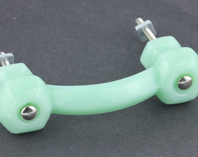 Jadeite Glass Drawer Pull by Mosser Glass Bronze Hardware Etsy