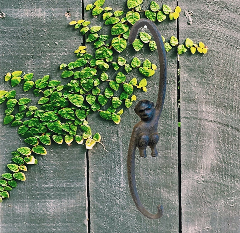 Cast Iron Monkey S Hook Plant Hanger Garden Room Decor / Patio Etsy