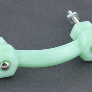 Jadeite Green Milk Glass Cabinet Handle s Pulls Depression Era Vintage Decor Antique Furniture Restoration Hardware