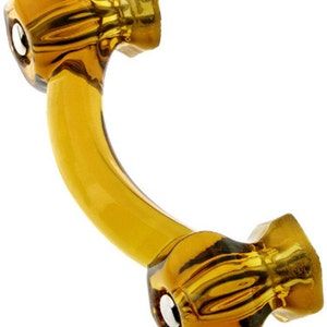1 Amber Glass Cabinet Handle Drawer Pull Depression Era Style Vintage Decor Antique Furniture Restoration Hardware Retro
