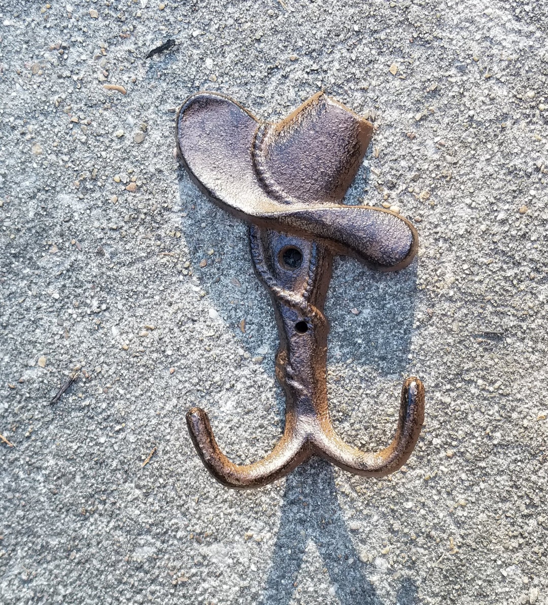 Iron Cowboy Hat Hook, Western Wall Hook, Towel Holder, Towel Hanger