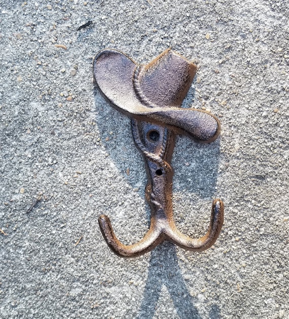 Iron Cowboy Hat Hook Western Wall Hook Towel Holder Towel Hanger Coat Hook Country Decor Western Decor brown Rustic Wall Hook Etsy
