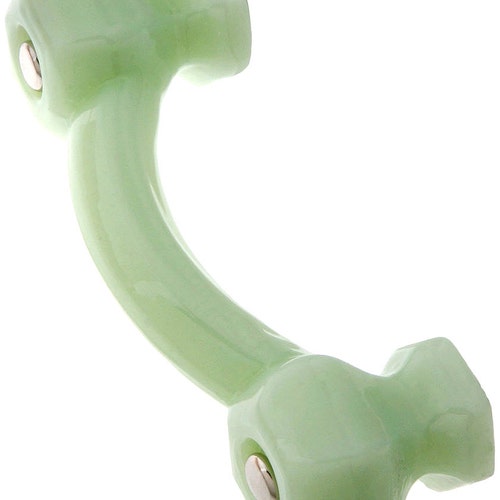 6 Jadeite Green Milk Glass Handles Drawer Pulls Etsy