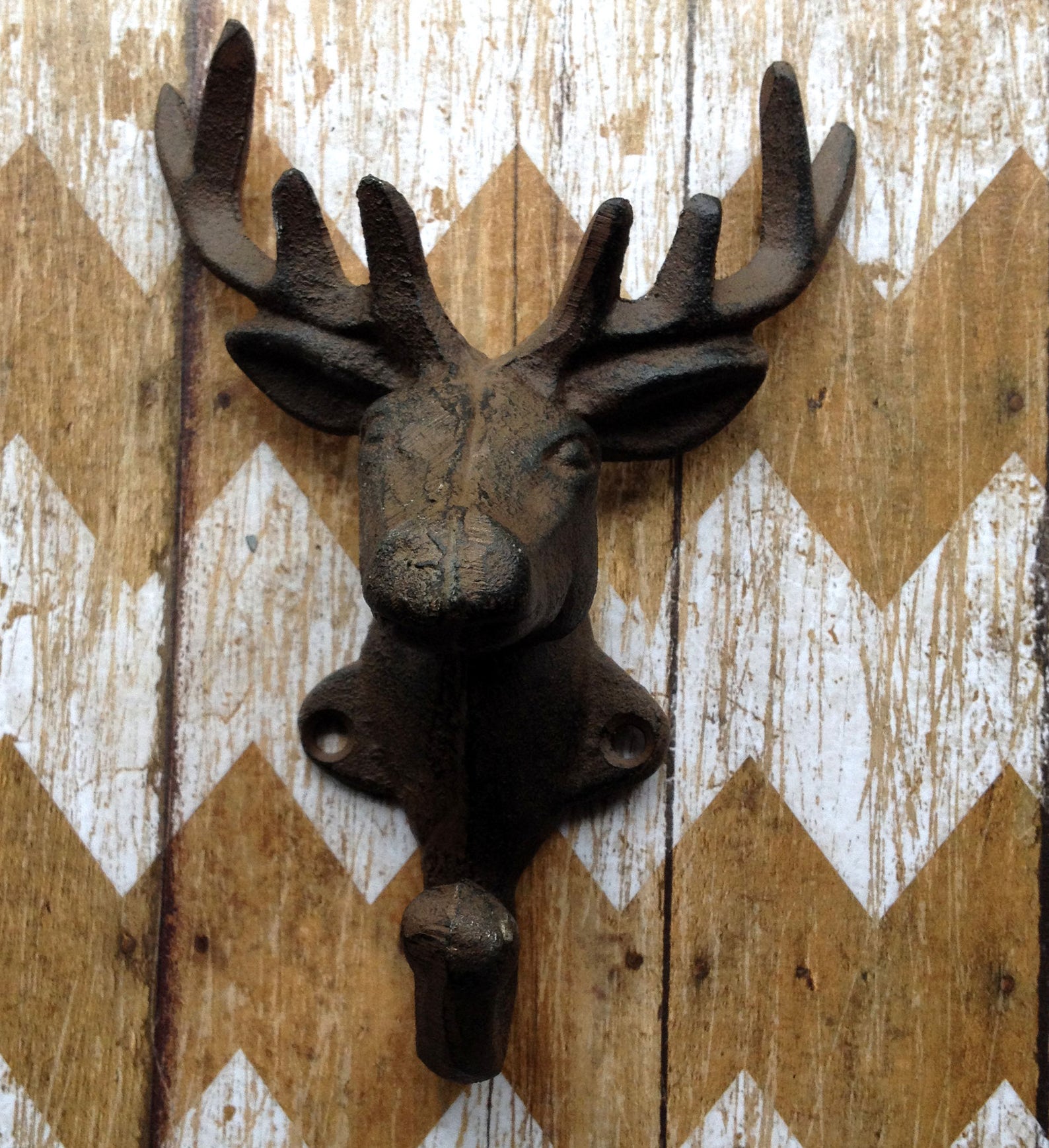 Cast Iron Deer Head Wall Hook Stag Elk Coat Hook Hanger Rack Etsy