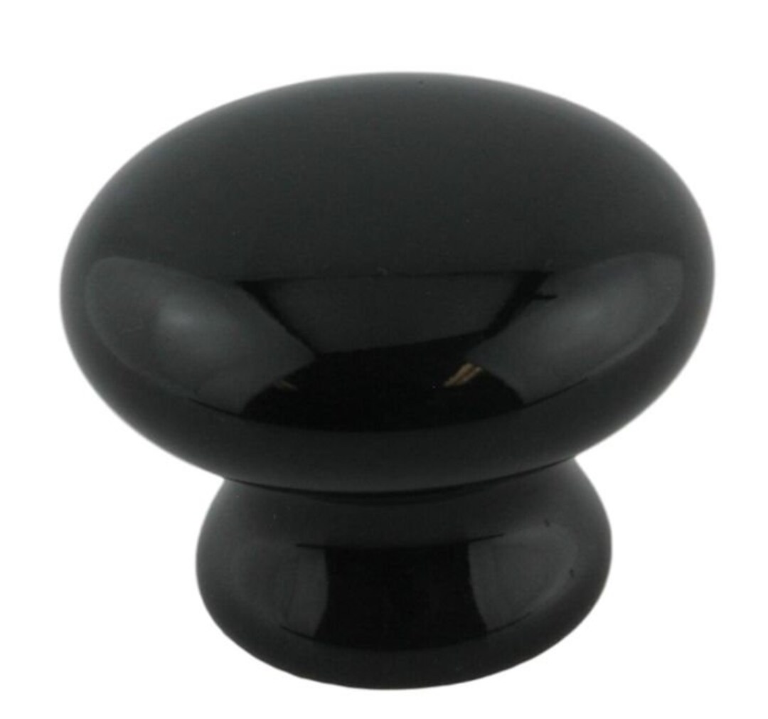 Black Ceramic Knob Drawer Pull Door Knob 11/2 Etsy