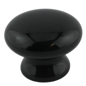 Black Ceramic Cabinet Knob  Drawer Pull  Door Knob 1-1/2&quot;