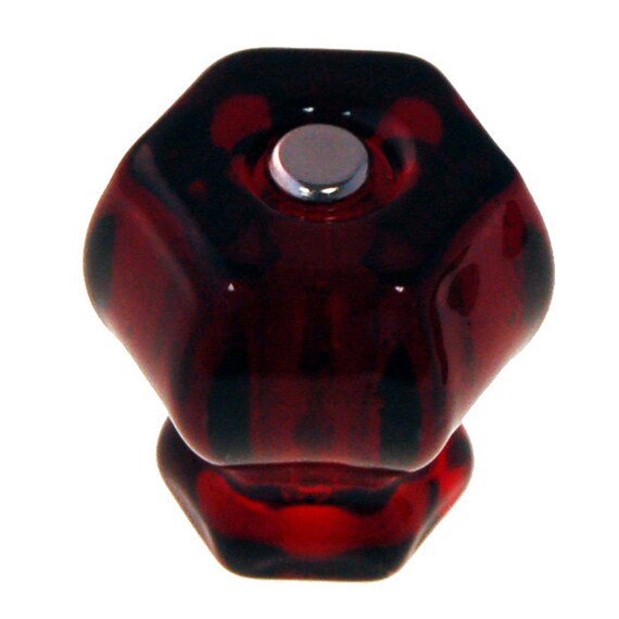 New Ruby Red Glass Pull Knob New Ruby Red Glass Pull Knob