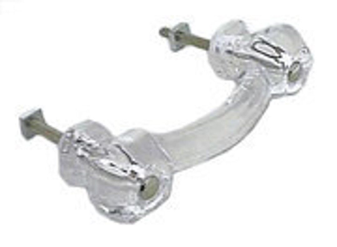 5 Crystal Clear Glass Drawer Pulls Dresser Handles Door Pulls Vintage