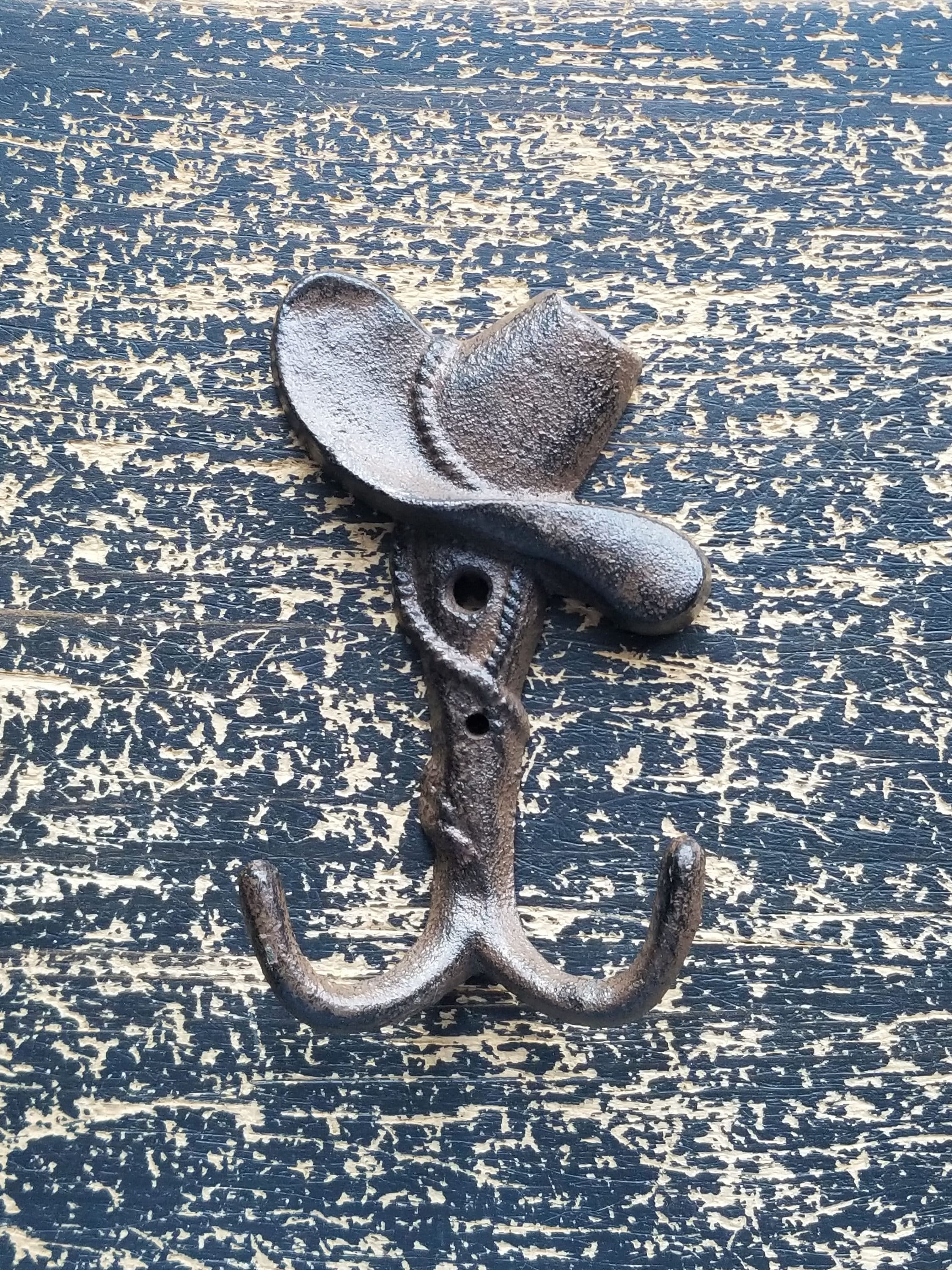Iron Cowboy Hat Hook Western Wall Hook Towel Holder Towel Etsy