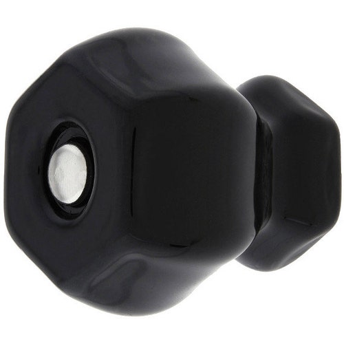 8 Black Crystal Glass Knobs Antique Drawer Pulls Etsy