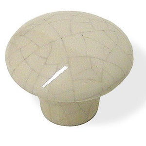 Old World Aged Ceramic Cabinet Knob Drawer Pull Almond Crackled Finish