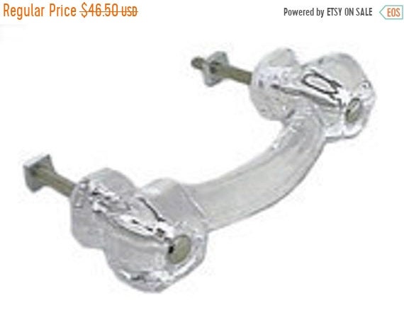 On Sale 5 Crystal Clear Glass Drawer Pulls Dresser Handles Etsy