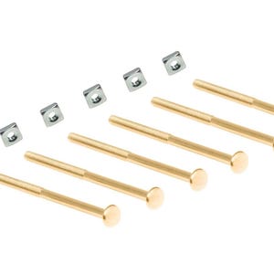 Extra long 3 inch Screw for Depression Era Glass Knobs and pulls, Nut and Bolt sets for antique glass drawer pulls and cabinet knobs   Brass