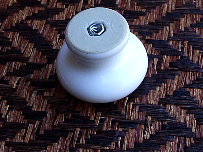 Set Of 4 White CeramicCabinet Knobs Drawer Pulls 1 12 Cottage Kitchen