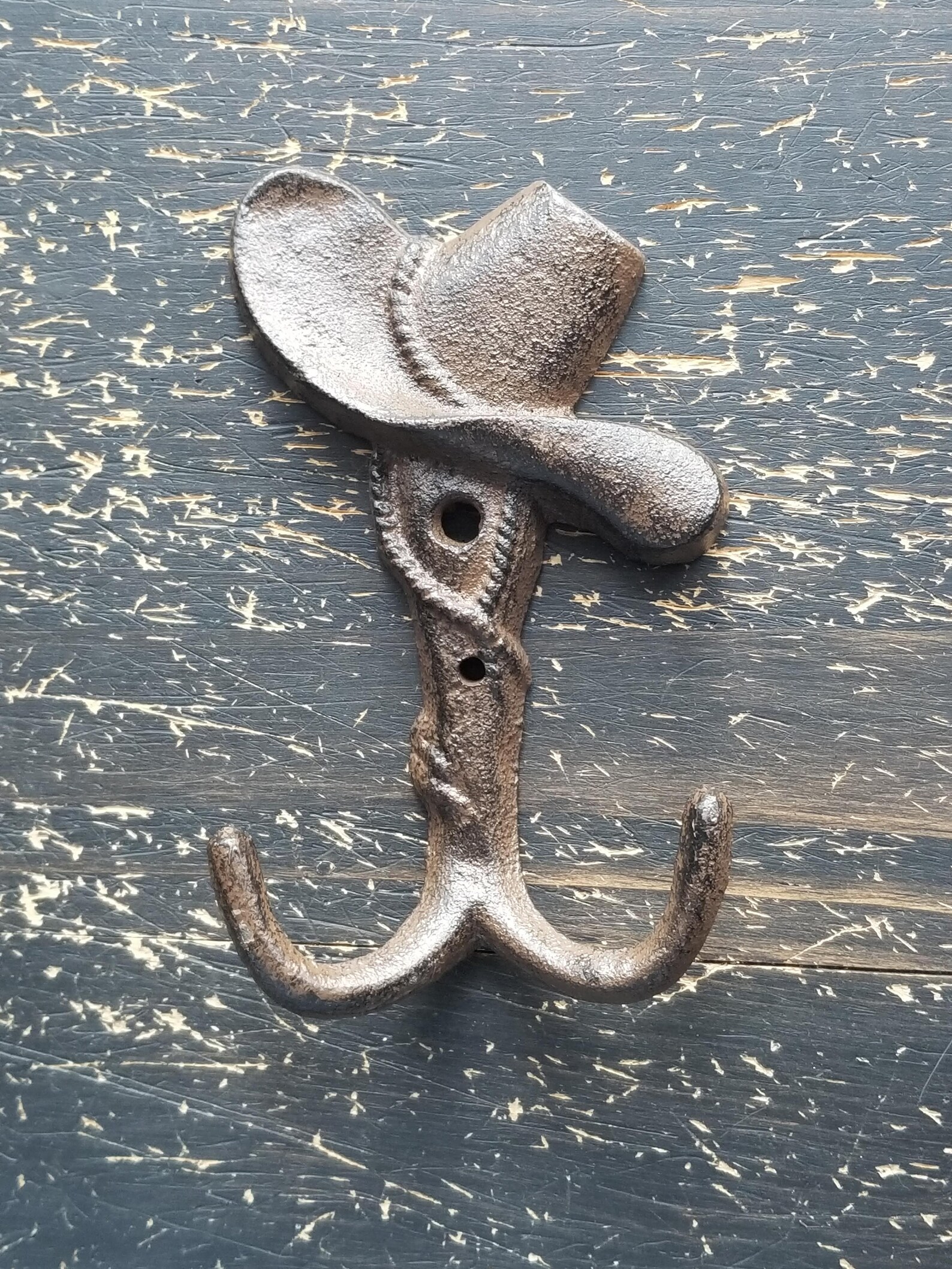 Iron Cowboy Hat Hook Western Wall Hook Towel Holder Towel Etsy