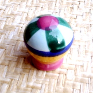 Hand Painted Hot Air Balloon Ceramic Cabinet  drawer pull, Closet Knob Laurey Multi Colored Kids room Decor Multi Colored