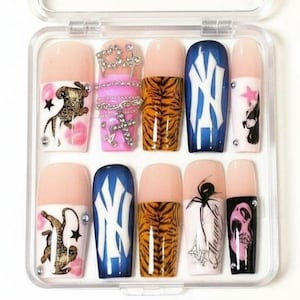 Brooklyn Baddie Y2K Handmade Reusable Press on Nails