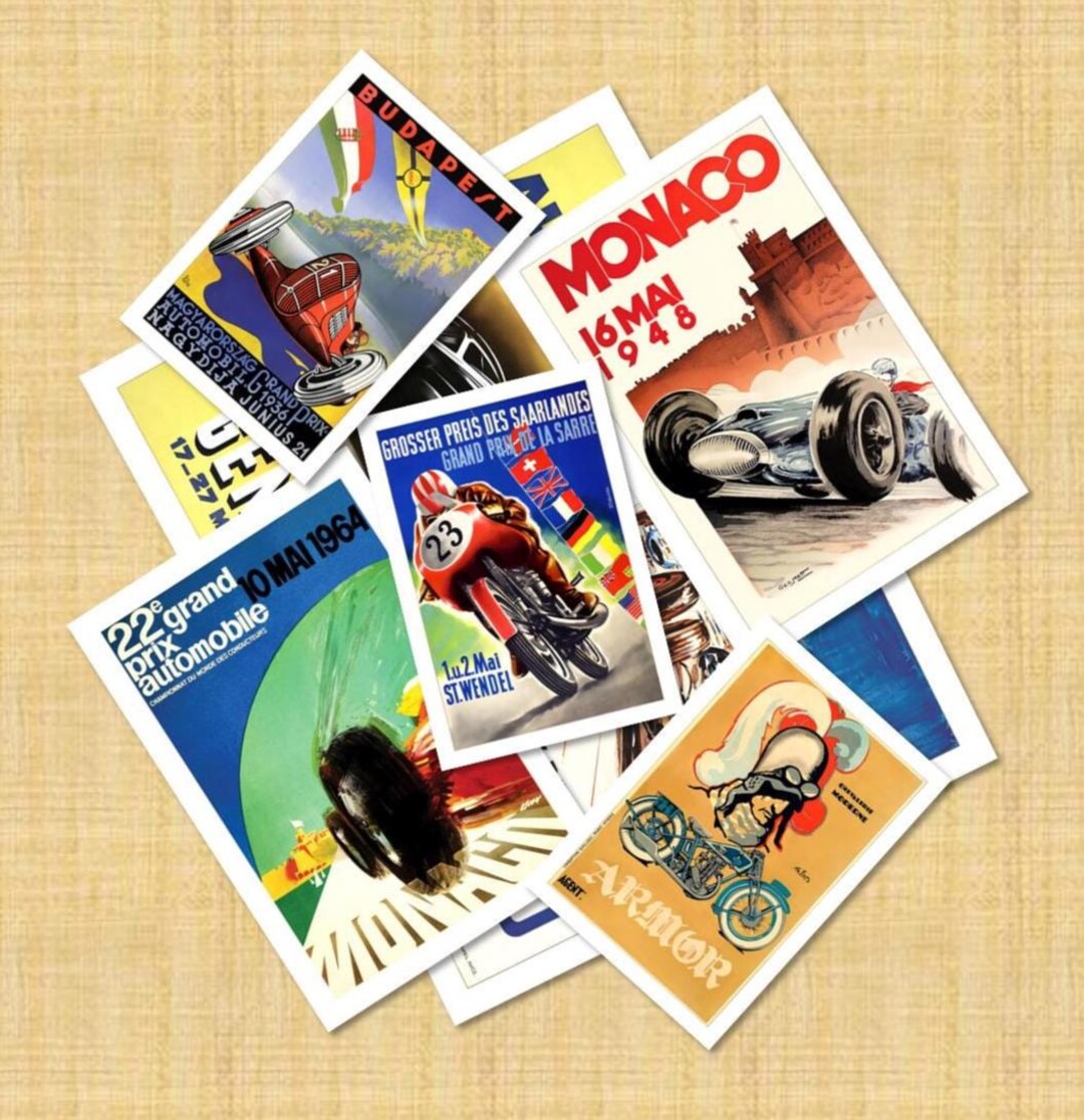 Vintage Rally Race Postcards | Classic Racing Cars Set of 20 - Etsy