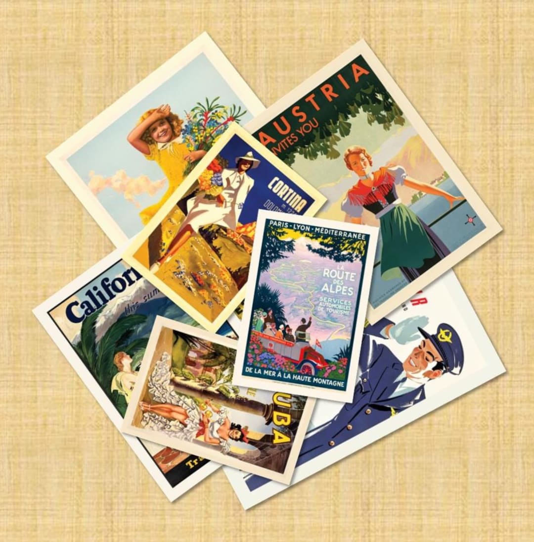 Vintage World Travel Postcards Set of 24 | International Postcard ...