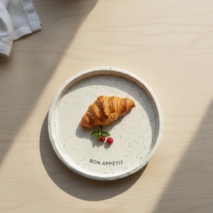 Handgetöpferte Keramik Teller - Personalisiert mit Deinem Text - Individuelles Keramik Geschenk