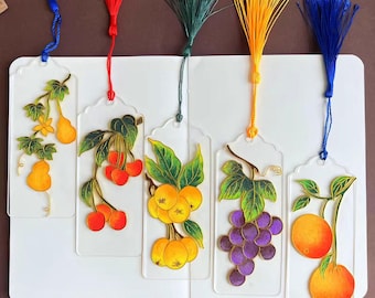 Cloisonné Enamel Painting DIY Kit - Plant Acrylic Transparent Bookmark - All Tools Included - Handmade Bookmark