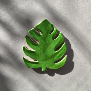 HOJA DE MONSTERA - Decoración de pared o mesa - Mosaico cerámico hecho a mano