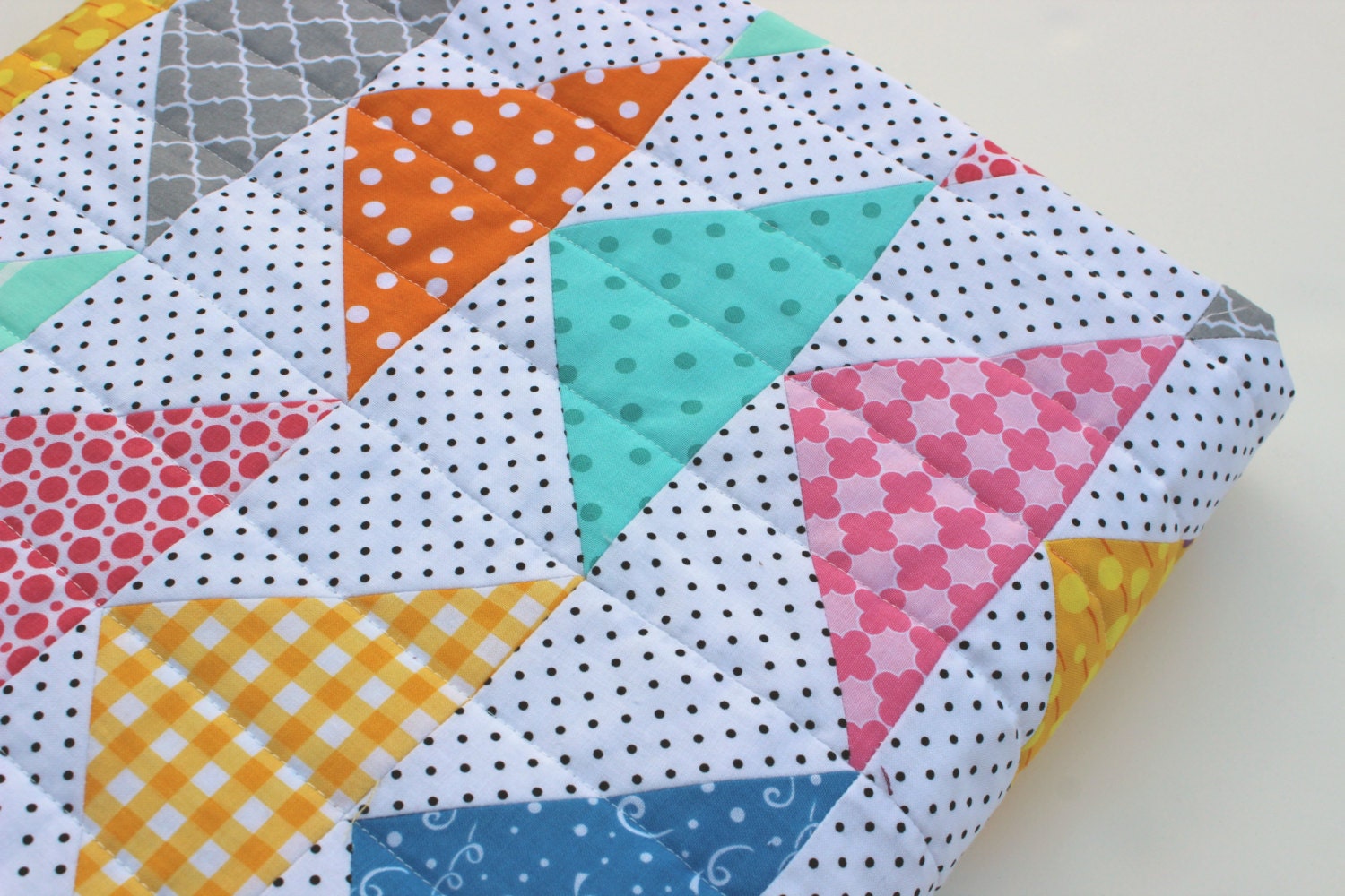 Baby Girl Quilt Triangle Quilt Flying Geese Baby Quilt Etsy