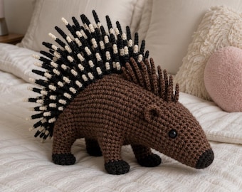 Häkelanleitung für ein Stachelschwein, Amigurumi-Waldtier-Tutorial (PDF-Download)