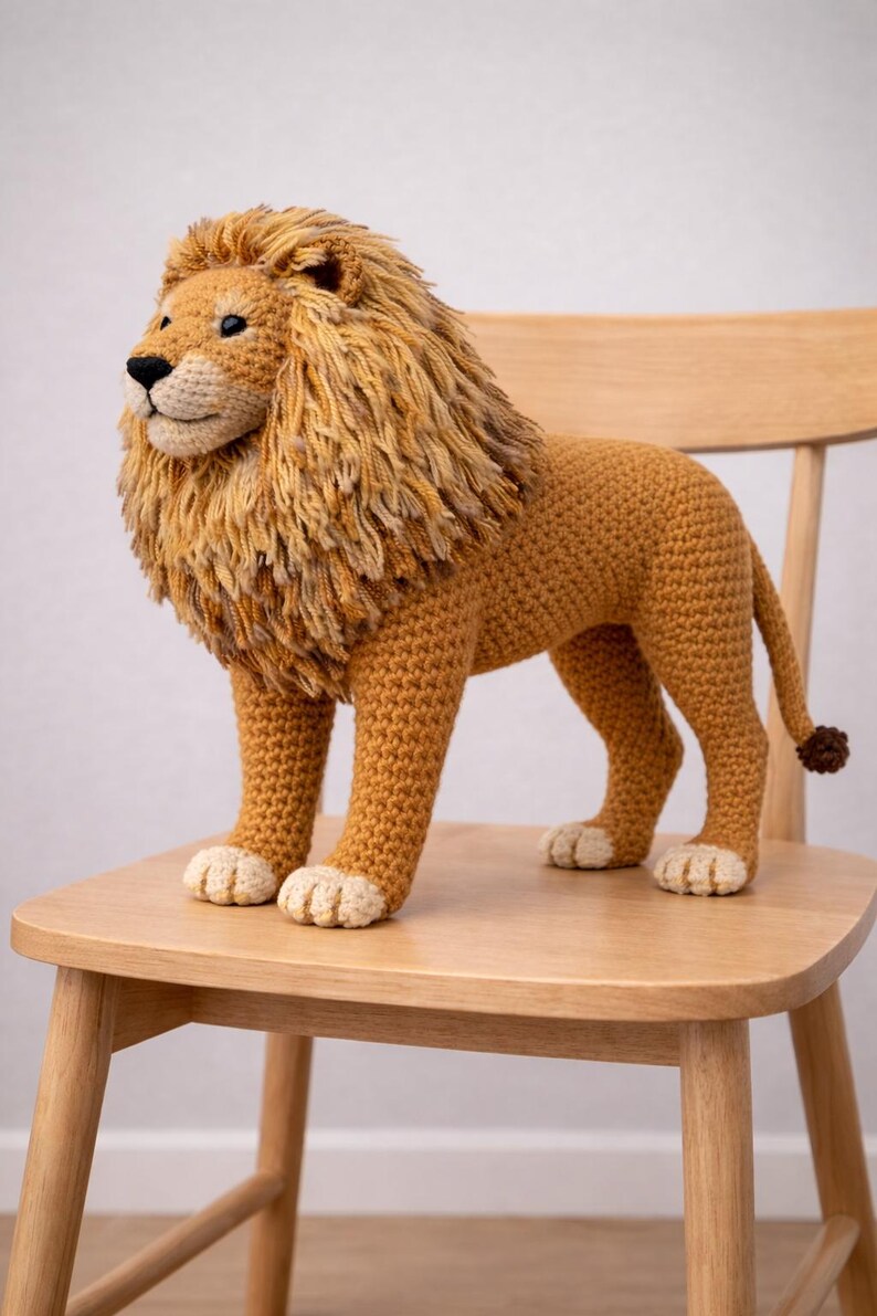 Realistic Lion Amigurumi Crochet Pattern | DIY Stuffed Animal Toy (PDF ...