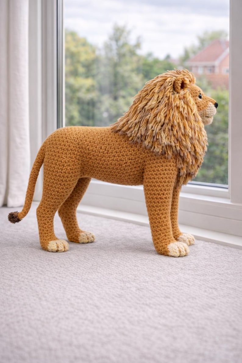 Realistic Lion Amigurumi Crochet Pattern | DIY Stuffed Animal Toy (PDF ...