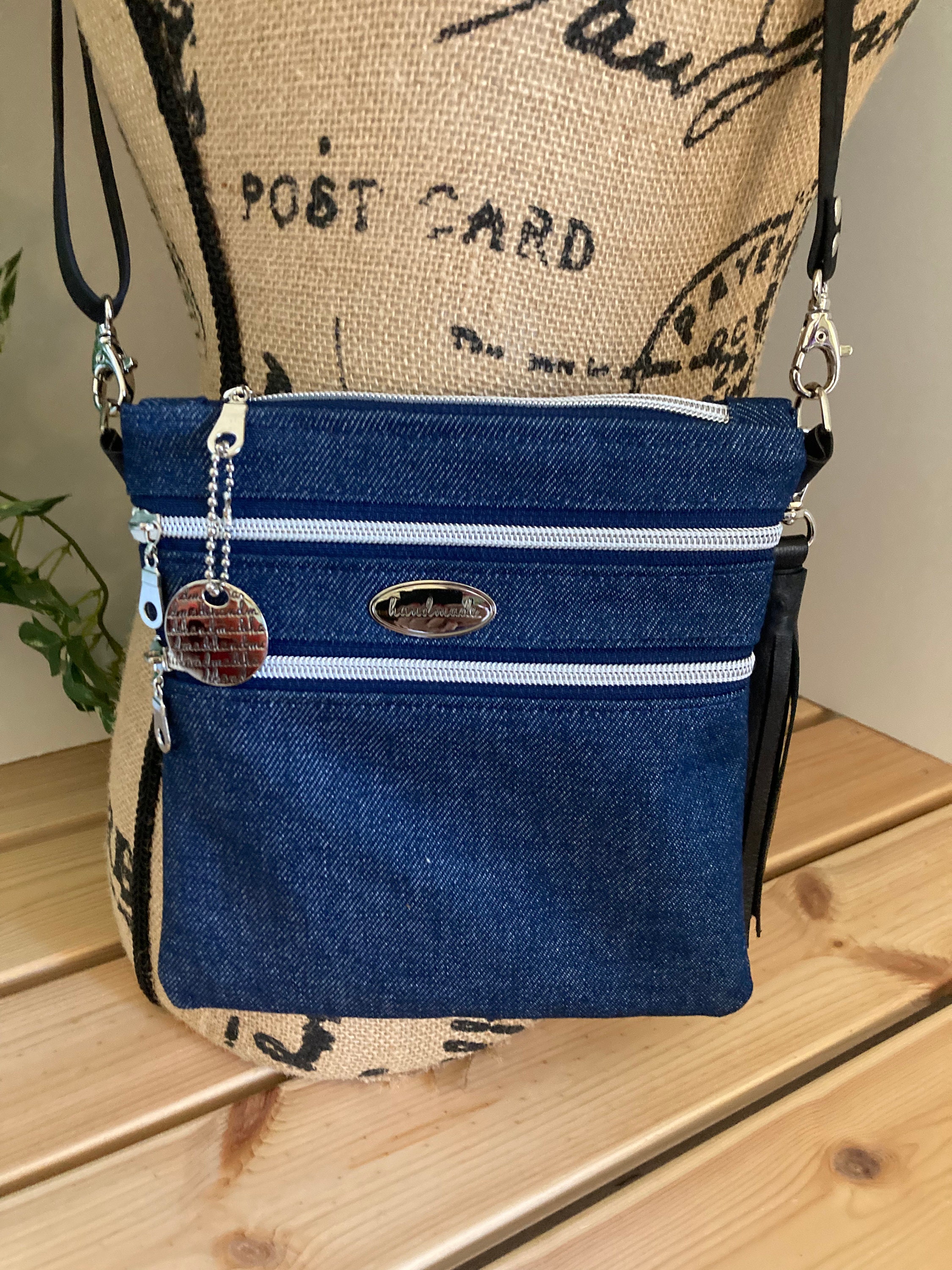  Mini Small Denim Purse Jean Boston Barrel Bags Quilted  Checkered Top Handle Canvas Tote Crossbody bags Satchel Handbag for Women, Blue : Clothing, Shoes & Jewelry