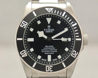 Refurbished Tudor Automatic Black Dial Men's Watch. | Stainless Steel Watch. | Gift For him