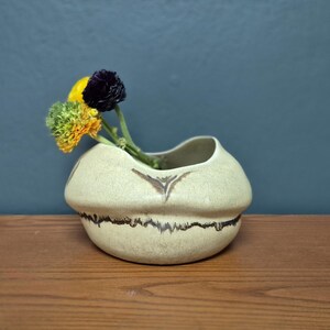 Handcrafted Ceramic Vase Vintage Table Center - Artist Signed - High-Fire Stoneware - Organic Wabi-Sabi Design - 1970s Art Pottery