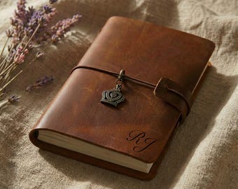 Personalized Refillable Leather Journal A5 A6, Engraved Notebook Cover, Travel Journal, Traveler’s Notebook, Gifts for Him Her