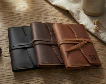 Personalized Refillable Leather Journal A5, Trifold Notebook Cover A6, Engraved Travelers Notebook, Keepsake Journal, Gift for Him