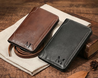 Personalized Leather Passport Holder with Magnetic Closure, Custom Passport Wallet, Gift for Him, Father's Day Gift, Travel Accessories