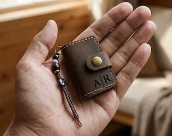 Personalized Tiny Leather Notebook Keychain, Handmade Bag Charm, Engraved Keychain, Gifts for Him Her, Bridesmaid Gift, Graduation gift