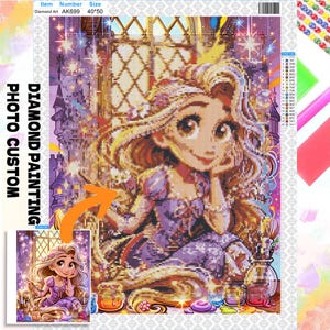 Rapunzel Diamond Art | Tangled Castle Personalized 5D Craft