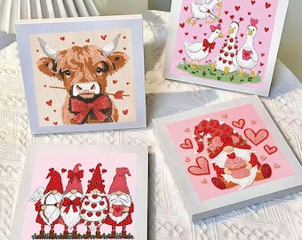 Highland Cattle Diamond Painting Kit for Valentine's Day Gift
