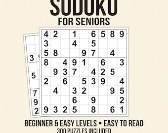 Large Print Sudoku for Seniors – 300 Easy Puzzles (PDF Download)