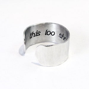 Anillo de ruptura / Esto también pasará / Anillo de divorcio / Regalo de aliento / Anillos de mensaje de plata / Joyas con mensaje oculto / Recuperación de adicciones