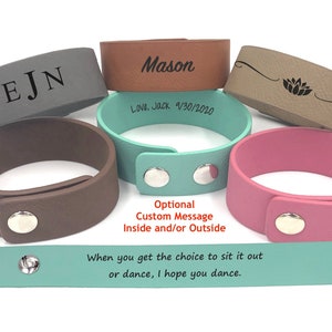 Custom Personalized Quote Bracelet | Mantra Bracelet | Name Bracelet | Vegan Leather Bracelet | When you get the choice to sit it