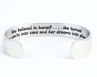 Graduation Gift | She believed in herself she turned her can&#39;ts into cans and her dreams into plans | Motivational Gift | Encouragement Gift