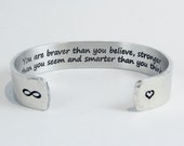 Encouragement Gift You are braver than you believe Graduation Gift Inspirational Gift Sobriety Gift for Men Addiction Recovery