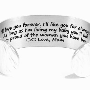 Mother to Daughter Gift I'll love you forever I'll like you for always As long as I'm living my baby you'll be With You Always Bracelet image 1