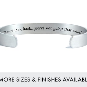 Don&#39;t look back you&#39;re not going that way | Inspirational Gifts | Sobriety Gifts for Women | Addiction Recovery Gifts | Divorce Gift |Silver