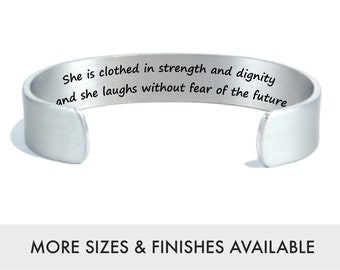 She is clothed in strength and dignity and she laughs without fear of the future | Proverbs 31 25 | Encouragement  Gift | Recovery Gift