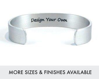 DESIGN YOUR OWN Personalized Cuff | Mom Gift | Daughter Gift | Goodbye Friend Gift | Awareness Gift | Custom Friendship Bracelet | For Her