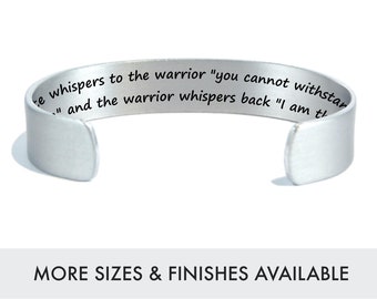 Fate whispers to the warrior | Survivor Bracelet | Chemo Gift | Recovery Gift | Girl Power Gift | Motivational Bracelet | Teen Girl Gift